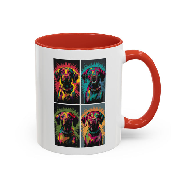 Vizsla Coffee Cup,4-Panel Pop Art Mug,Vizsla Lover,Vizsla Mom,Vizsla Dad,Dog Lover Gift,Vizsla Gift