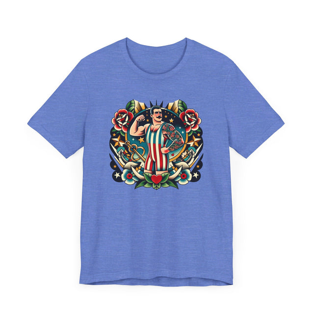 Circus Strongman T-shirt, Flash Tattoo Style Shirt