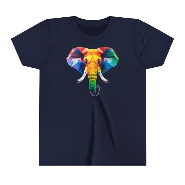 Geometric Rainbow Elephant T-shirt,Pride Shirt,Elephant Lover Top,Rainbow Animals,LGBTQ+ Tee,Queer,Gay,Lesbian,Bisexual,Trans,Youth Size