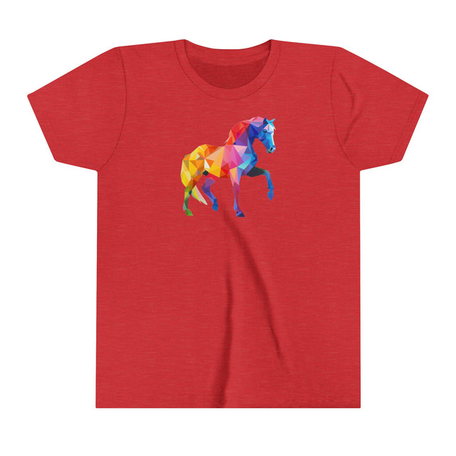 Geometric Rainbow Horse T-shirt,Pride Shirt,Rainbow Animals,Youth Size