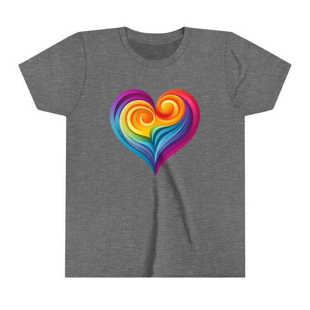 Rainbow Heart Swirl T-shirt,LBGT Heart,Gay Pride T shirt,LGBTQ+ Ally Tee,Nonbinary,Kids,Child,Youth Size