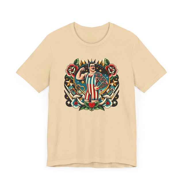 Circus Strongman T-shirt, Flash Tattoo Style Shirt