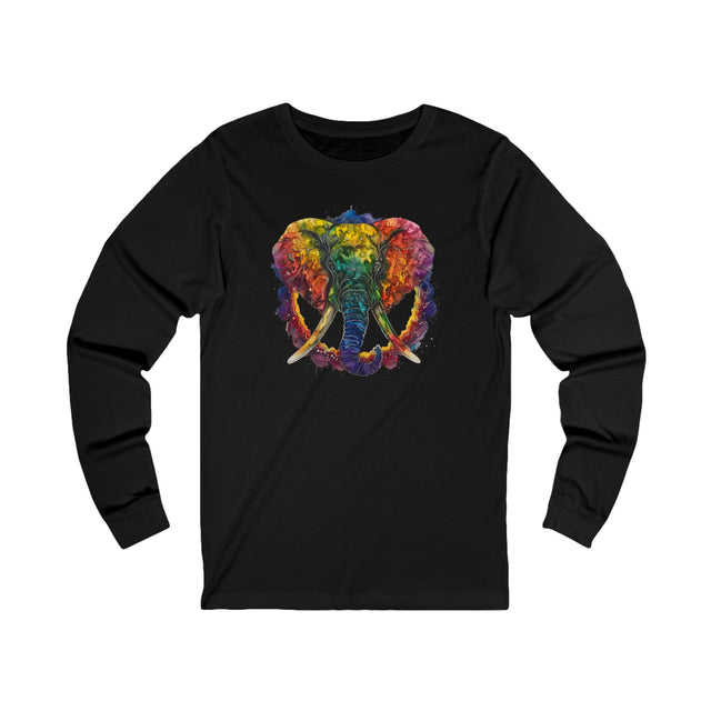Rainbow Elephant Peace Mandala Long Sleeve T-shirt,Pride Shirt,Queer Top,Rainbow Animals,LGBTQ+ Tee,Elephant Lover Gift,Gay,Lesbian,Bisexual,Trans