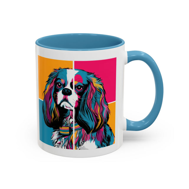 Cavalier King Charles Spaniel Coffee Cup,4-Panel Pop Art Mug,Cav Lover,Cav Spaniel Mom,Cav Dad,Dog Lover Gift,Cavalier King Charles Spaniel Gift