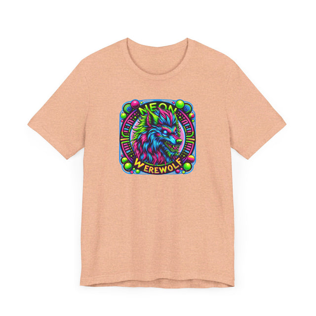 Neon Werewolf Circles T-shirt, Halloween Tee, Neon Goth