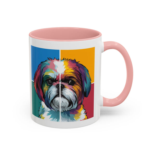 Shih Tzu Coffee Cup,4-Panel Pop Art Mug,Shih Tzu Lover,Shih Tzu Mom,Shih Tzu Dad,Dog Lover Gift,Shih Tzu Gift