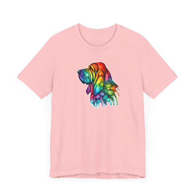Rainbow Bloodhound Head T-shirt,Pride Shirt,Dog Lover Top,Rainbow Animals,LGBTQ+ Tee, Bloodhound Owner gift