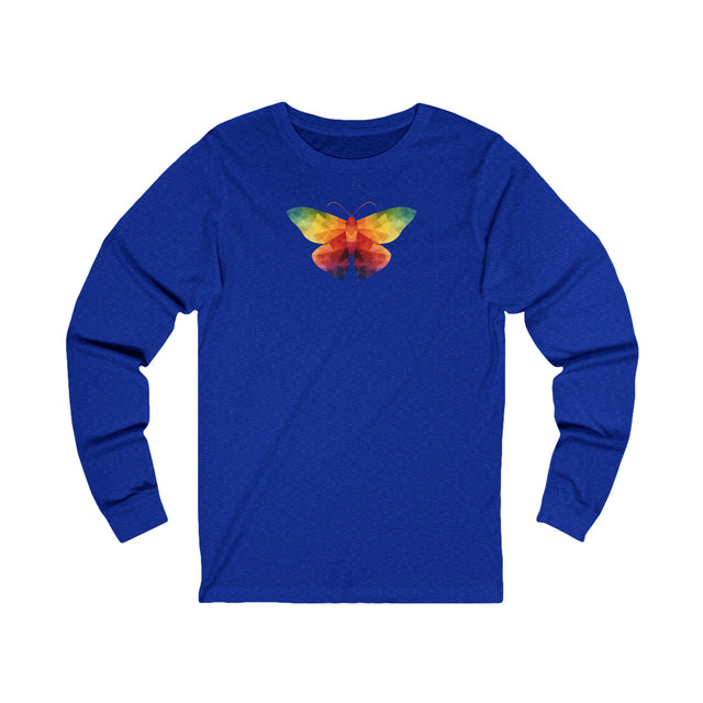 Rainbow Moth long sleeve T-shirt,Pride Shirt, Pride Parade Top, LGBTQ+ Tee, Nonbinary, Gay, Lesbian, Bisexual, Trans, BGLT, LBGT, Enby, Pansexual,Unisex Jersey Long Sleeve Tee