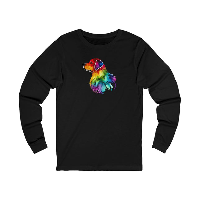 Rainbow Labrador Retriever Head Long Sleeve T-shirt,Pride Shirt,Dog Lover Top,Rainbow Animals,LGBTQ+ Tee, Lab Owner