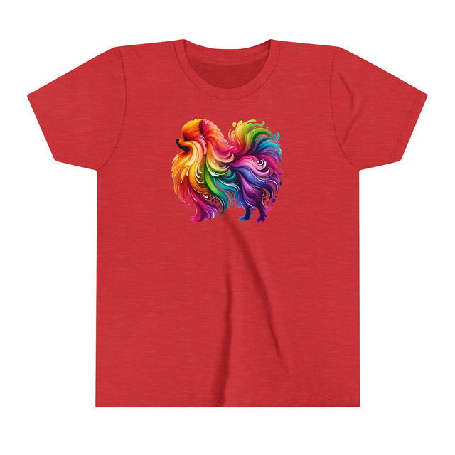 Rainbow Pomeranian T-shirt,Pride Shirt,Dog Lover Top,Rainbow Animals,LGBTQ+ Tee, Pomeranian Owner,Youth Size