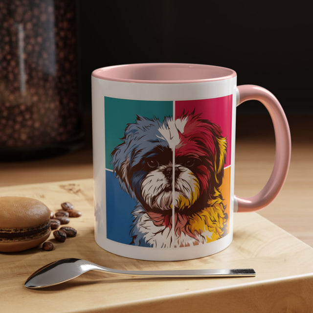 Shih Tzu Coffee Cup,4-Panel Pop Art Mug,Shih Tzu Lover,Shih Tzu Mom,Shih Tzu Dad,Dog Lover Gift,Shih Tzu Gift