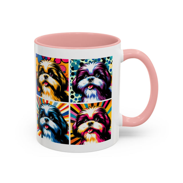 Shih Tzus Coffee Cup,4-Panel Pop Art Mug,Shih Tzu Lover,Shih Tzu Mom,Shih Tzu Dad,Dog Lover Gift,Shih Tzu Gift