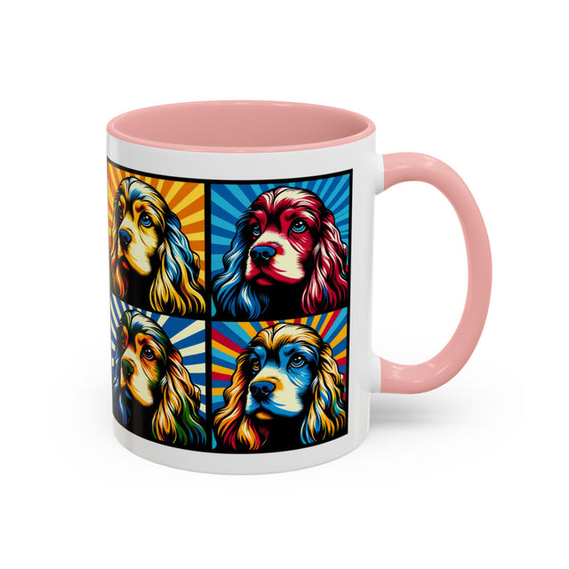 Cocker Spaniels Coffee Cup,4-Panel Pop Art Mug,Cocker Lover,Cocker Mom,Cocker Dad,Dog Lover Gift,Cocker Spaniel Gift