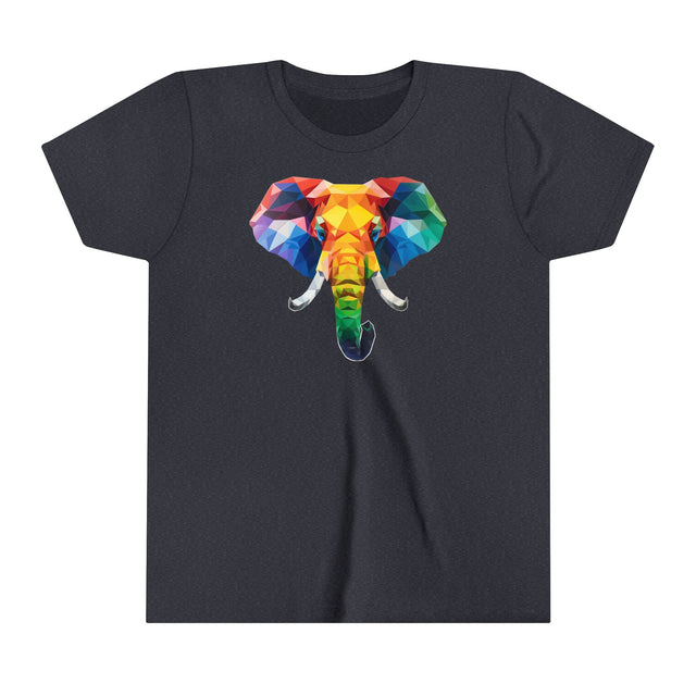 Geometric Rainbow Elephant T-shirt,Pride Shirt,Elephant Lover Top,Rainbow Animals,LGBTQ+ Tee,Queer,Gay,Lesbian,Bisexual,Trans,Youth Size
