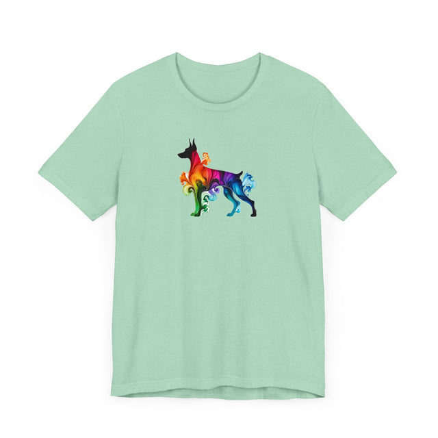 Rainbow Doberman Pinscher T-shirt,Pride Shirt,Dog Lover Top,Rainbow Animals,LGBTQ+ Tee, Dobe gift, Dobie Owner