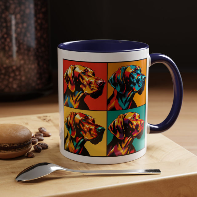 Vizsla Coffee Cup,4-Panel Pop Art Mug,Vizsla Lover,Vizsla Mom,Vizsla Dad,Dog Lover Gift,Vizsla Gift