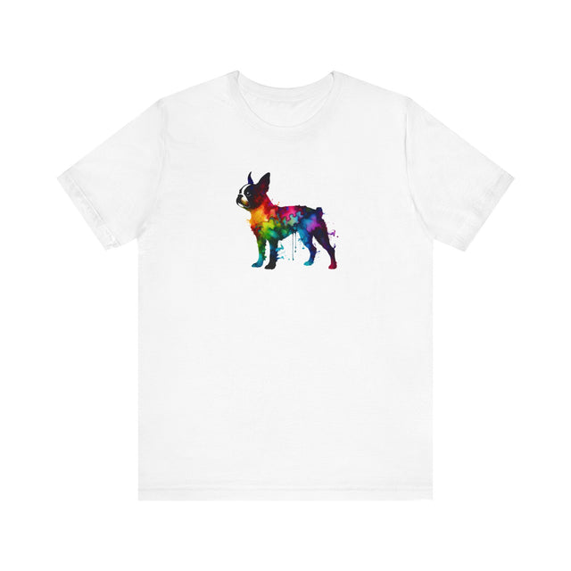 Rainbow Boston Terrier T-shirt,Pride Shirt,Dog Lover Top,Rainbow Animals,LGBTQ+ Tee, Boston Terrier Owner