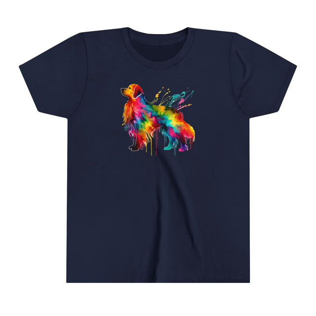 Rainbow Golden Retriever T-shirt,Pride Shirt,Dog Lover Top,Rainbow Animals,LGBTQ+ Tee,Golden Owner,Youth Size