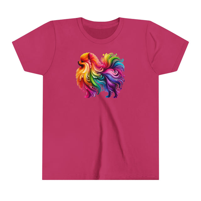 Rainbow Pomeranian T-shirt,Pride Shirt,Dog Lover Top,Rainbow Animals,LGBTQ+ Tee, Pomeranian Owner,Youth Size