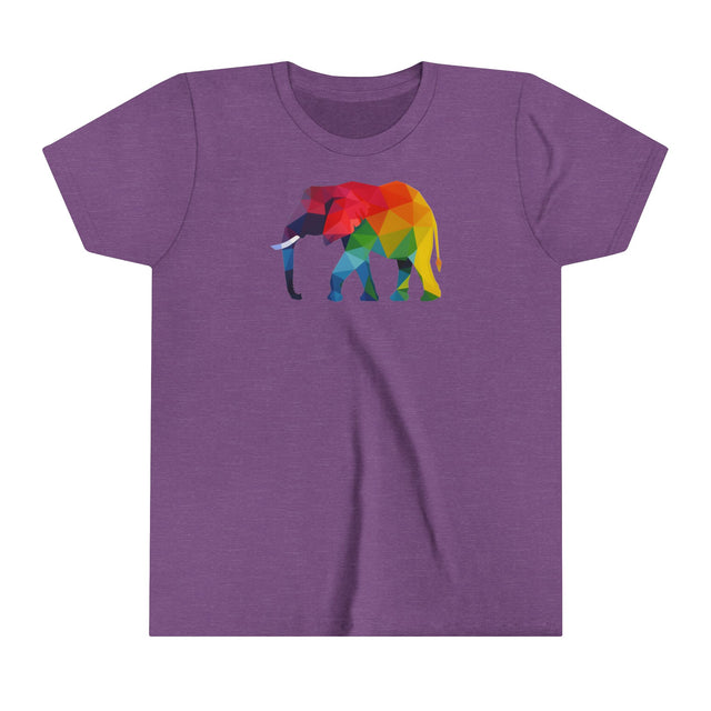 Geometric Rainbow Elephant T-shirt,Pride Shirt,Elephant Lover Top,Rainbow Animals,LGBTQ+ Tee,Queer,Gay,Lesbian,Bisexual,Trans,Youth Size