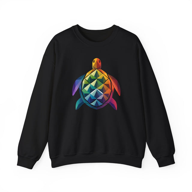 Geometric Rainbow Sea Turtle Sweatshirt, Turtle Lover Gift