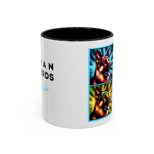 German Shepherd Dog Mug,4-Panel Pop Art Mug,German Shepherd Lover,GSD Mom,GSD Dad,Dog Lover Gift,Alsatian Dog Gift
