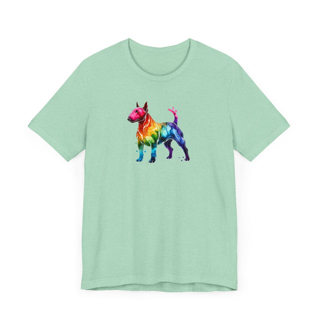 Rainbow Bull Terrier T-shirt,Pride Shirt,Dog Lover Top,Rainbow Animals,LGBTQ+ Tee, Bull Terrier gift