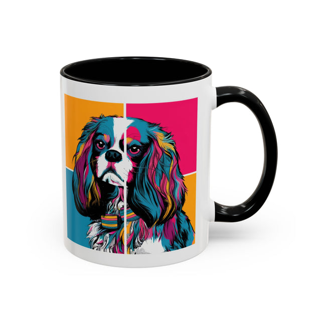 Cavalier King Charles Spaniel Coffee Cup,4-Panel Pop Art Mug,Cav Lover,Cav Spaniel Mom,Cav Dad,Dog Lover Gift,Cavalier King Charles Spaniel Gift