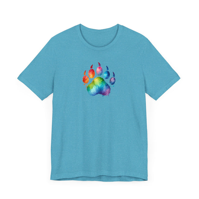 Rainbow Bear Paw Watercolor T-shirt, Pride Shirt, Bear