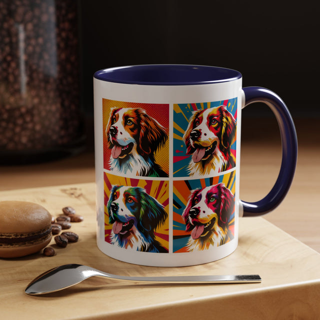 Brittanys Coffee Cup,4-Panel Pop Art Mug,Brittany Lover,Brittany Mom,Brittany Dad,Dog Lover Gift,Brittany Gift
