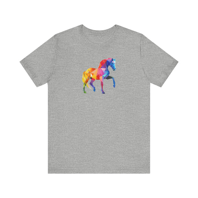Geometric Rainbow Horse T-shirt,Pride Shirt,Equine Lover Top,Rainbow Animals,LGBTQ+ Tee,Pony,Colt