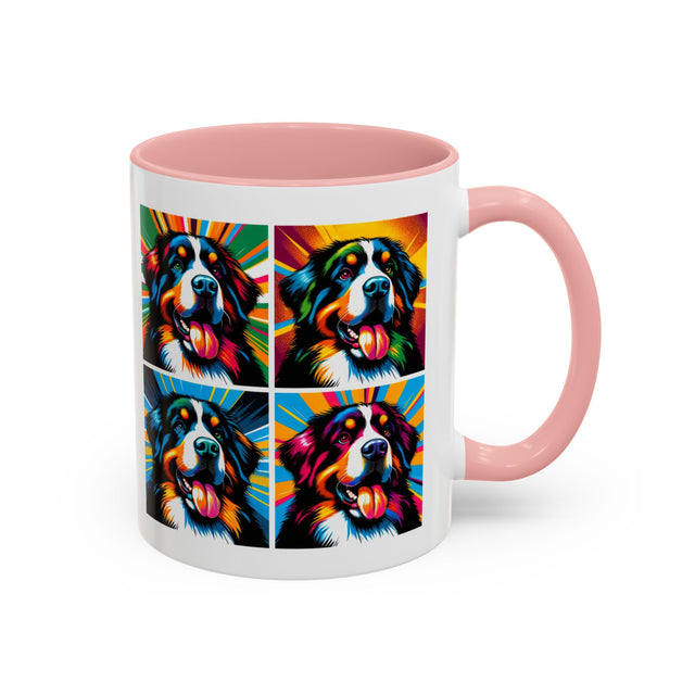 Bernese Mountain Dogs Coffee Cup,4-Panel Pop Art Mug,Berner Sennen Lover,Bernese Mom,Berner Dad,Dog Lover Gift,Bernese Mountain Dog Gift