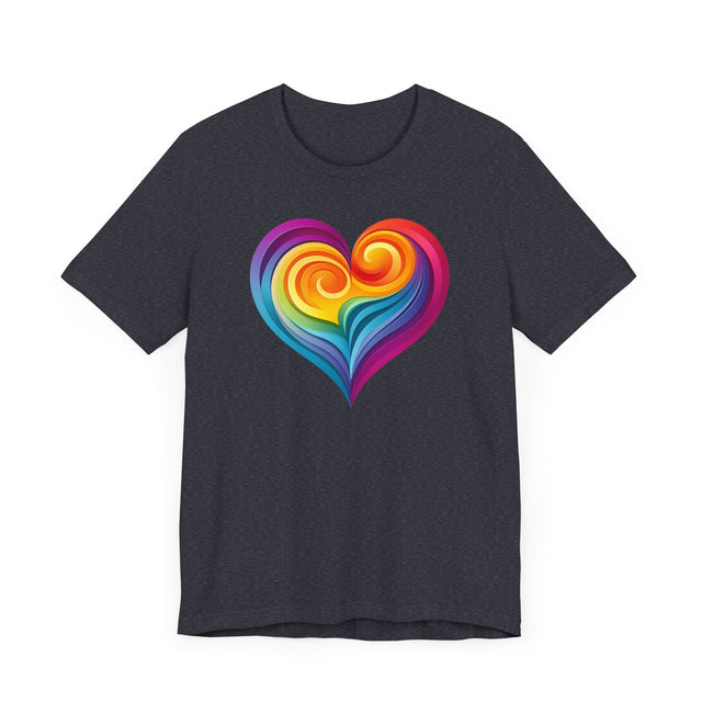 Rainbow Swirl Heart T-shirt, Pride Shirt, LGBTQ+ Ally Tee, Queer