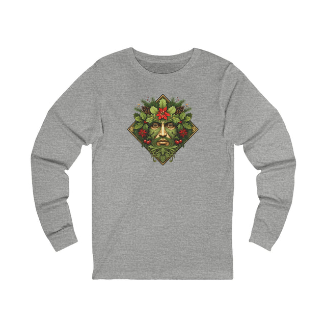 Green Man Diamond Christmas Tee, Winter T-shirt, Long sleeve