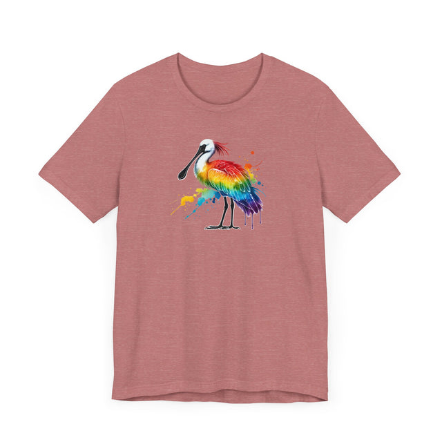 Rainbow Spoonbill Alcohol Ink T-shirt, Pride Shirt,Bird Lover T shirt, LGBTQ+, BGLT, Avian