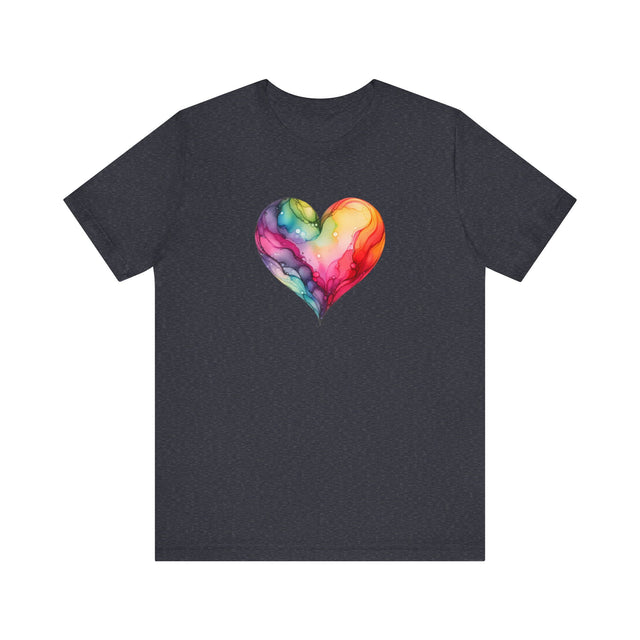 Rainbow Heart Alcohol Ink,Pride Heart Shirt, Rainbow Heart T-shirt, LGBTQ+ Tee, Queer