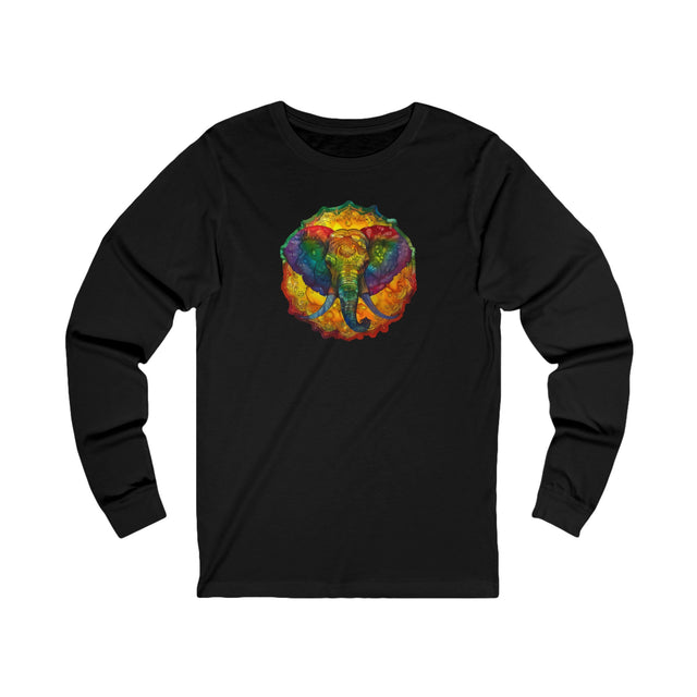 Rainbow Elephant Mandala Long Sleeve T-shirt,Pride Shirt,Queer Top,Rainbow Animals,LGBTQ+ Tee,Elephant Lover Gift,Gay,Lesbian,Bisexual,Trans