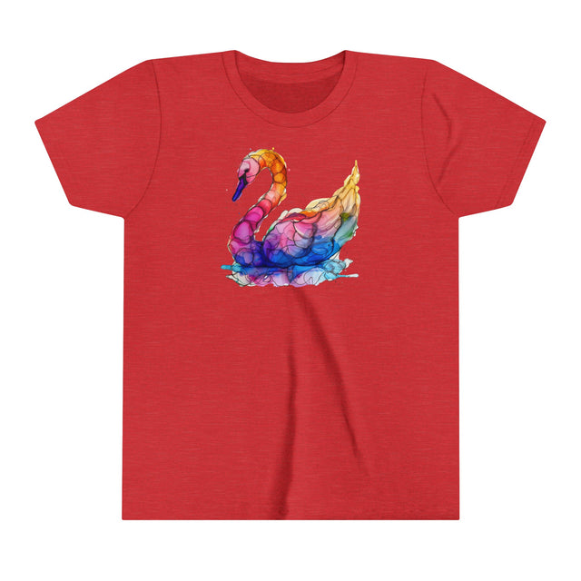 Rainbow Swan T-shirt,Pride Shirt,Bird Lover Top,Rainbow Animals,LGBTQ+ Tee,Youth Size