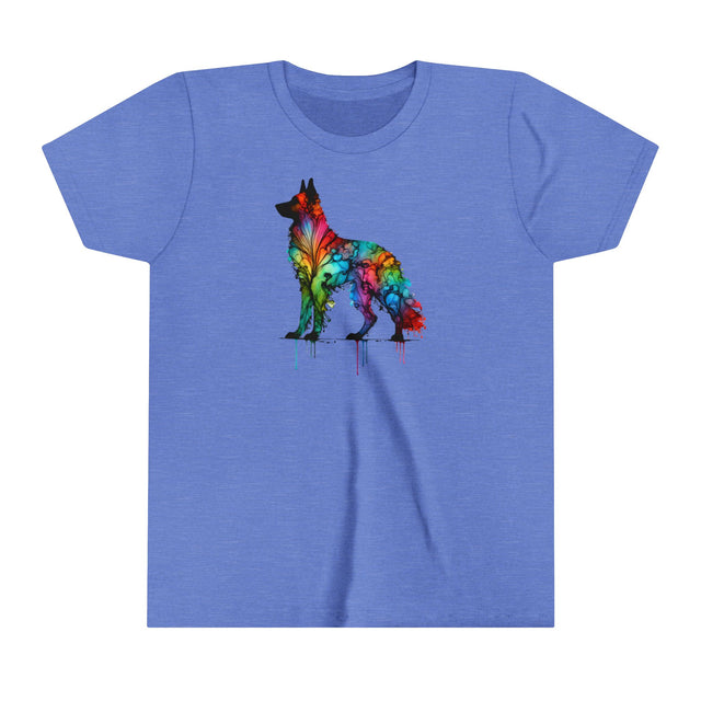 Rainbow German Shepherd Dog T-shirt,Pride Shirt,Dog Lover Top,Rainbow Animals,LGBTQ+ Tee,GSD Owner,Youth Size
