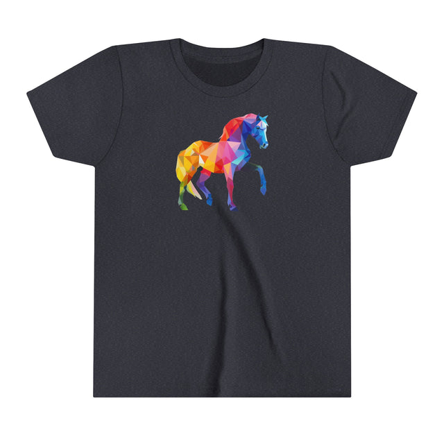 Geometric Rainbow Horse T-shirt,Pride Shirt,Rainbow Animals,Youth Size