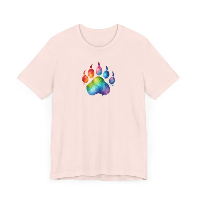 Rainbow Bear Paw Watercolor T-shirt, Pride Shirt, Bear