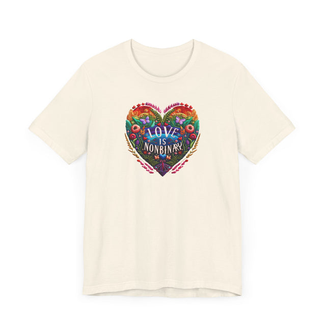 Love Is NonBinary Heart Shirt, Rainbow Heart T-shirt, LGBTQ+ Heart Top