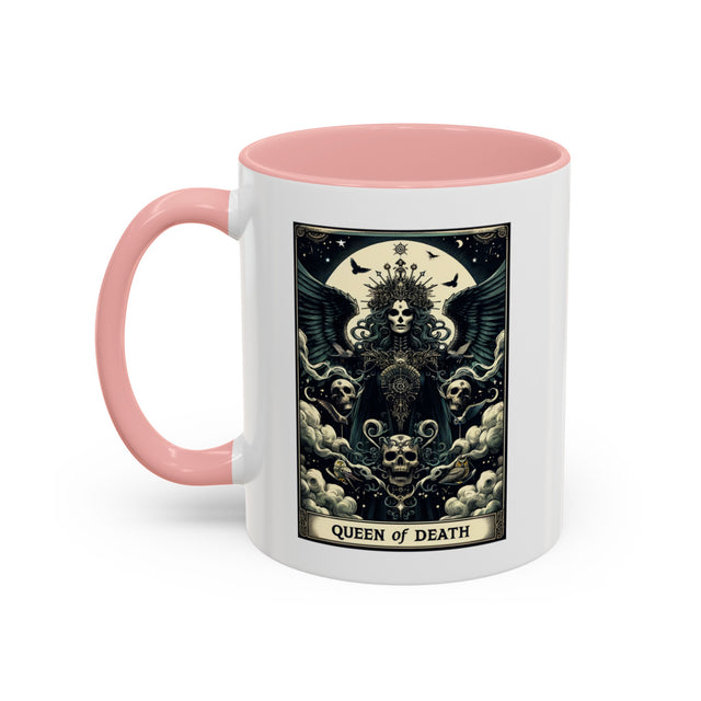 Queen of Death,Tarot card mug,Tarot Reader Gift,Witchy Mug,Mystical Cards Cup,Celestial Astrology,Tarot Lover Gift,Goth Mug,Gothic Art