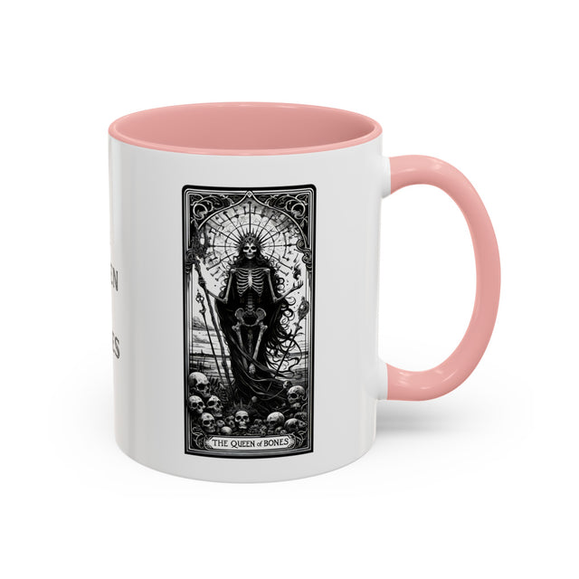 Queen of Bones,Tarot Card Mug,Creepy Cup,Goth Mom Gift,Halloween Cup,Goth Mug,Horror Fan,Trick Or Treat,Spooky Gift,Gothic Art,Skeleton Mug