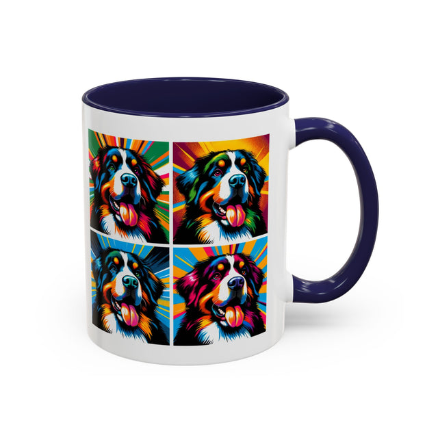 Bernese Mountain Dogs Coffee Cup,4-Panel Pop Art Mug,Berner Sennen Lover,Bernese Mom,Berner Dad,Dog Lover Gift,Bernese Mountain Dog Gift