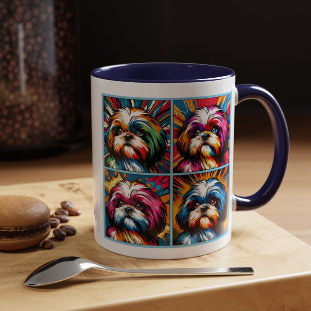 Shih Tzus Coffee Cup,4-Panel Pop Art Mug,Shih Tzu Lover,Shih Tzu Mom,Shih Tzu Dad,Dog Lover Gift,Shih Tzu Gift