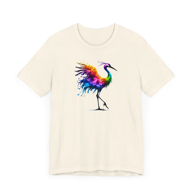 Rainbow Crane Alcohol Ink T-shirt, Bird Lover T shirt, LGBTQ+, BGLT,Pride Shirt