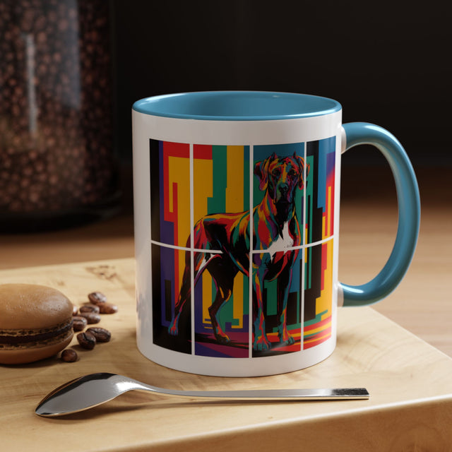 Great Danes Coffee Cup,4-Panel Pop Art Mug,Great Dane Lover,Great Dane Mom,Great Dane Dad,Dog Lover Gift,Great Dane Gift
