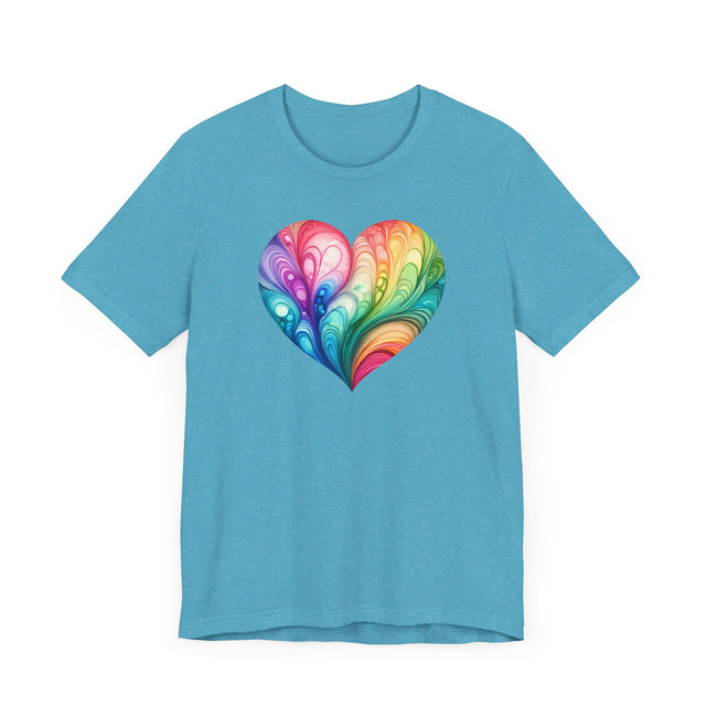 Rainbow Heart Streams Alcohol Ink Shirt, Pride Shirt