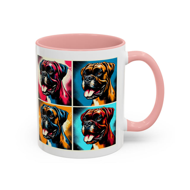 Boxers Coffee Cup,4-Panel Pop Art Mug,Boxer Lover,Boxer Mom,Boxer Dad,Dog Lover Gift,Boxer Gift